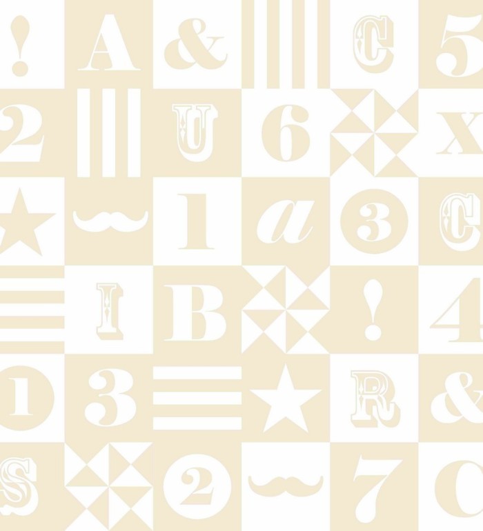 Papel pintado patchwork infantil de letras y números - Roman 7353