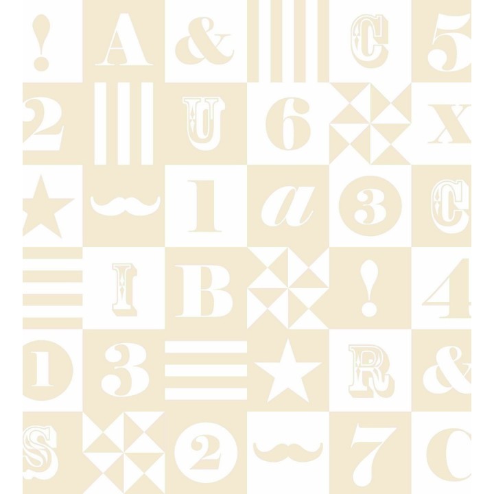 Papel pintado patchwork infantil de letras y números - Roman 7353
