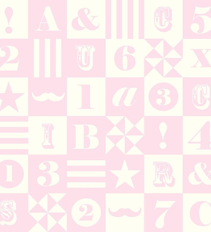 Papel pintado patchwork infantil de letras y números - Roman 7354