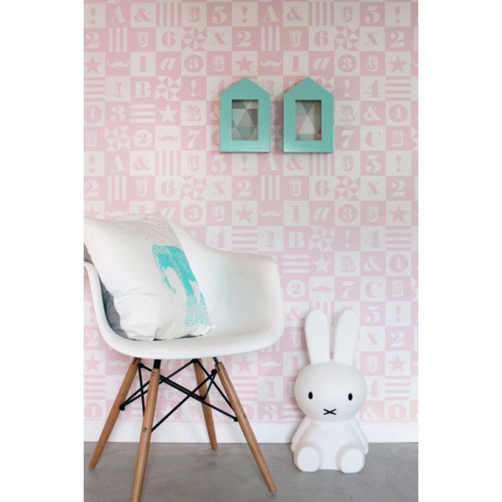 Papel pintado patchwork infantil de letras y números - Roman 7354