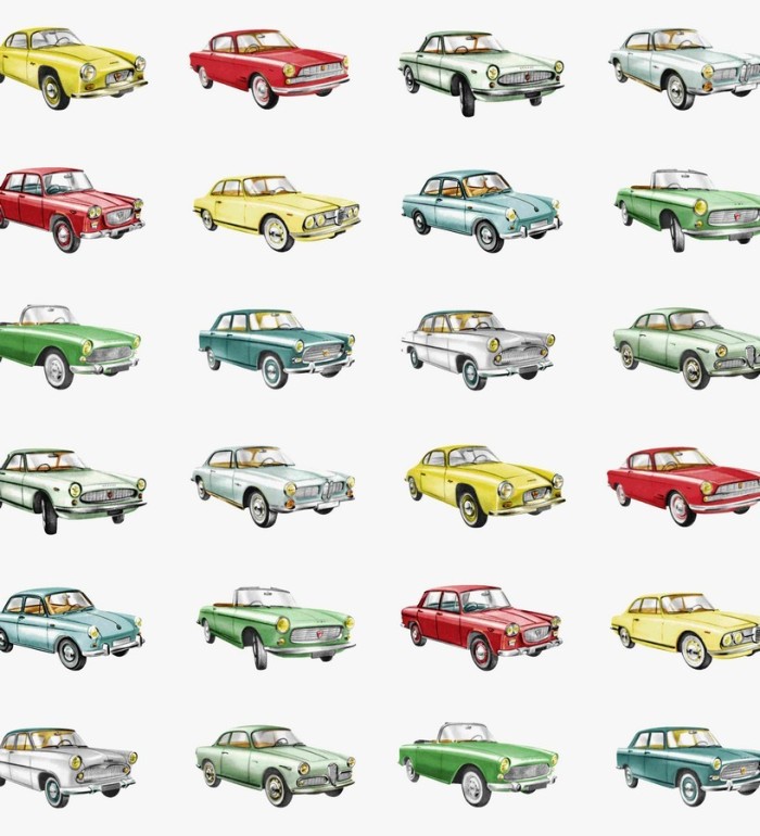 Papel pintado coches vintage para habitaciones infantiles - Willys Overland 7357