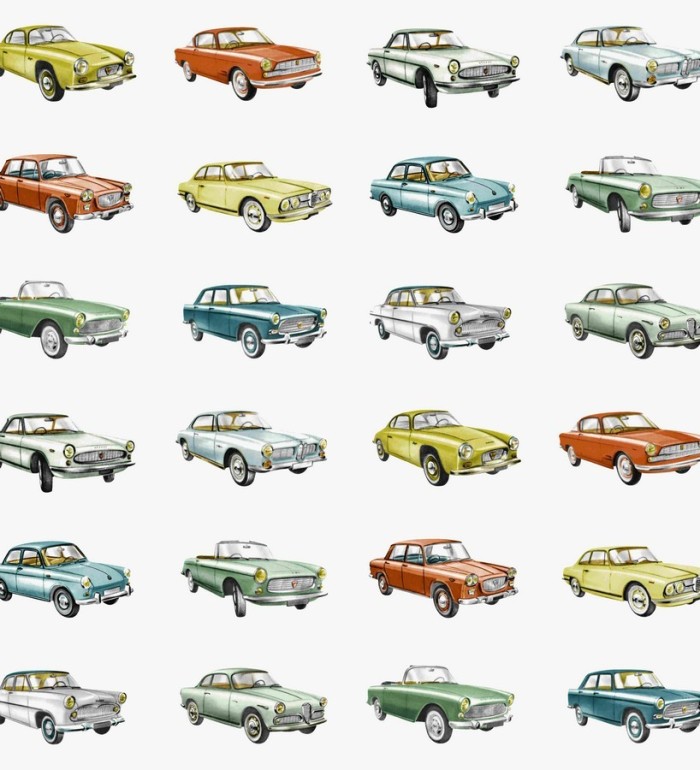 Papel pintado coches vintage para habitaciones infantiles - Willys Overland 7358