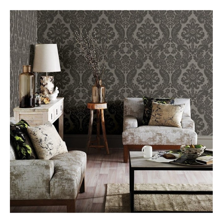 Papel pintado damasco de terciopelo en relieve - Adagio 679503