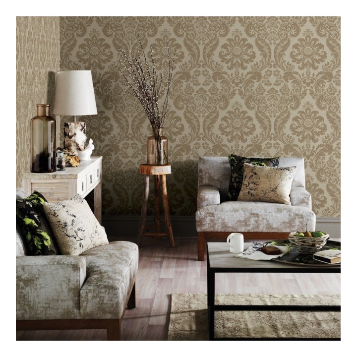 Papel pintado damasco de terciopelo en relieve - Adagio 679504