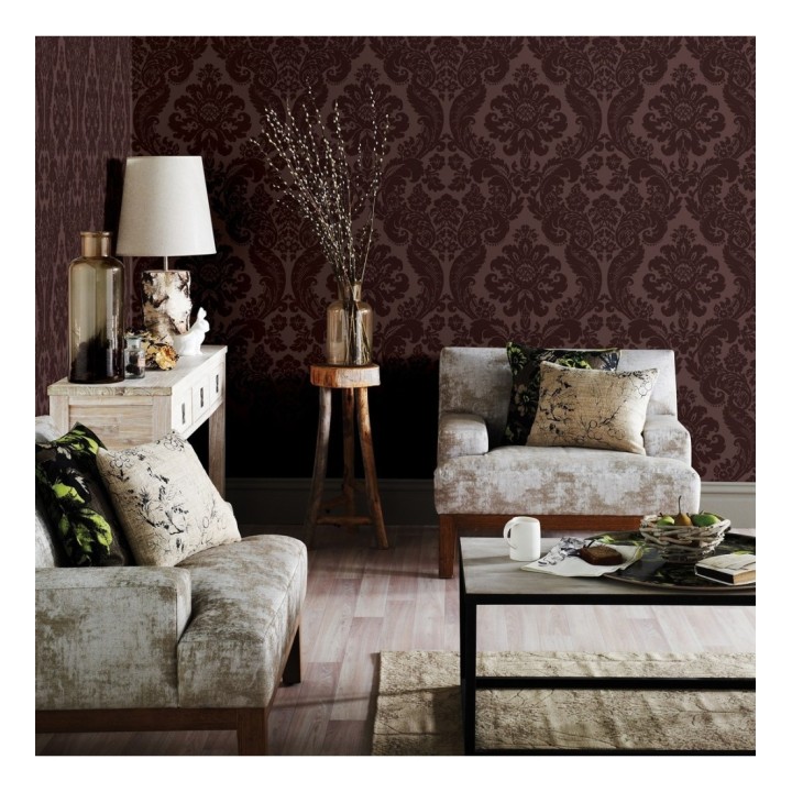 Papel pintado damasco de terciopelo en relieve - Adagio 679505