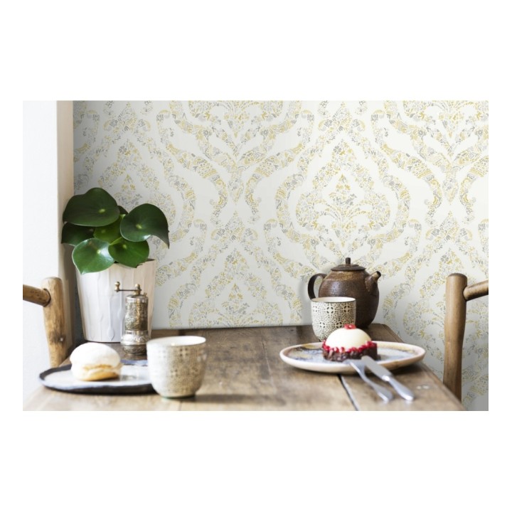 Papel pintado damasco moderno estilo inglés - Spring hall 679519