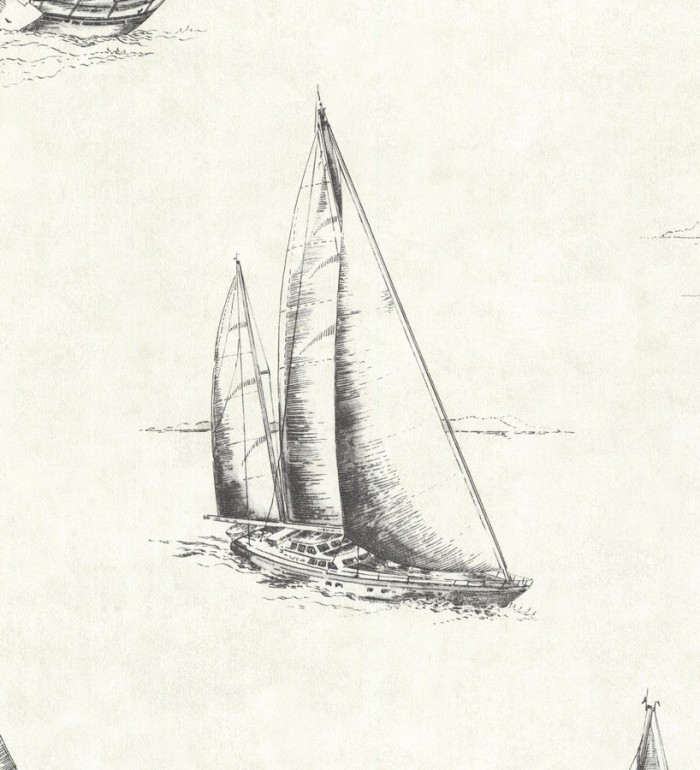 Papel pintado barcos a carboncillo - Mistral 7380