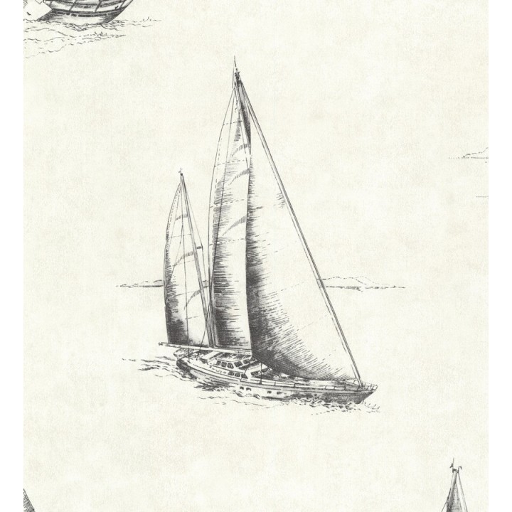 Papel pintado barcos a carboncillo - Mistral 7380