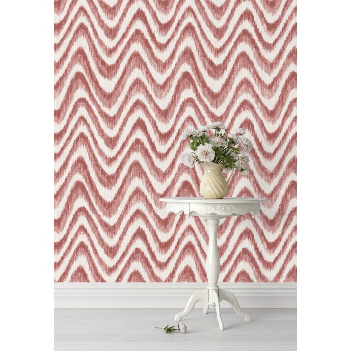 Papel pintado de ondas con degradados tonos coral tropical - Aloha 679523