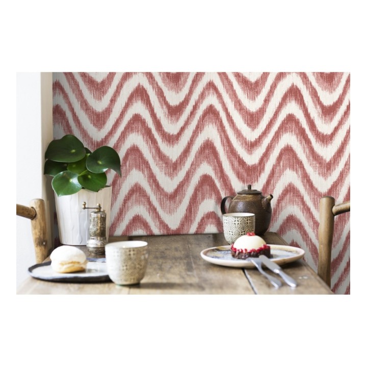 Papel pintado de ondas con degradados tonos coral tropical - Aloha 679523