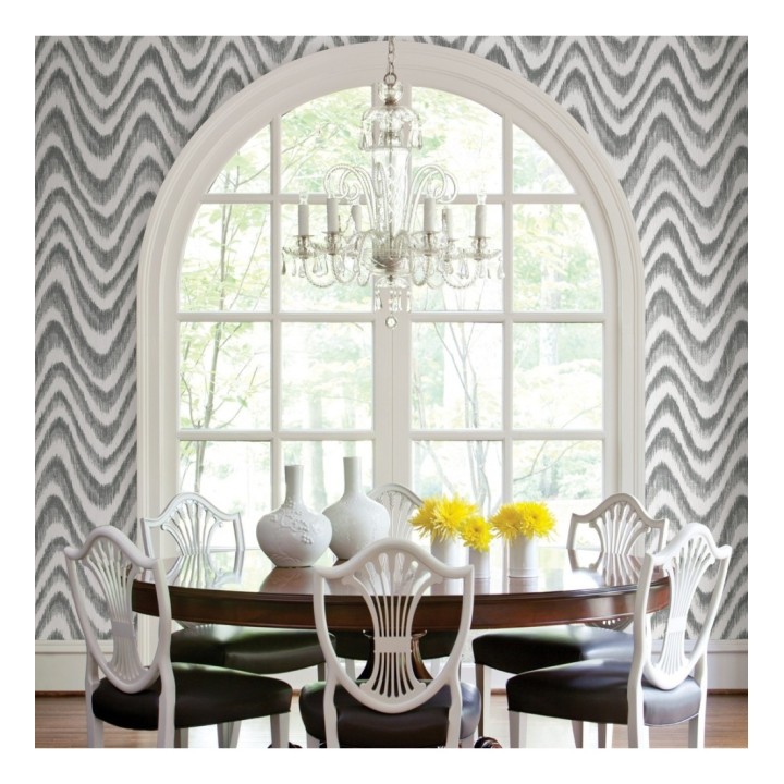 Papel pintado de ondas con degradados gris - Aloha 679525