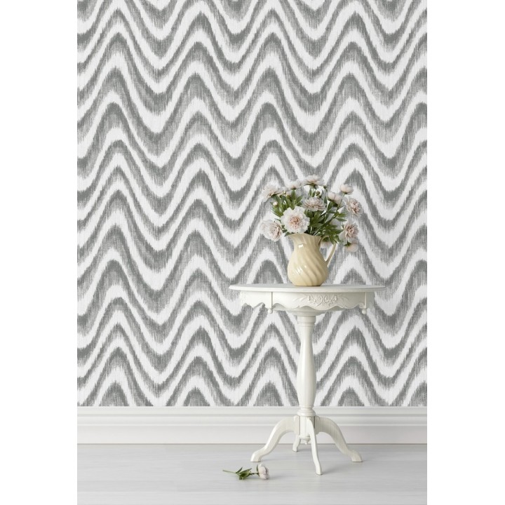 Papel pintado de ondas con degradados gris - Aloha 679525