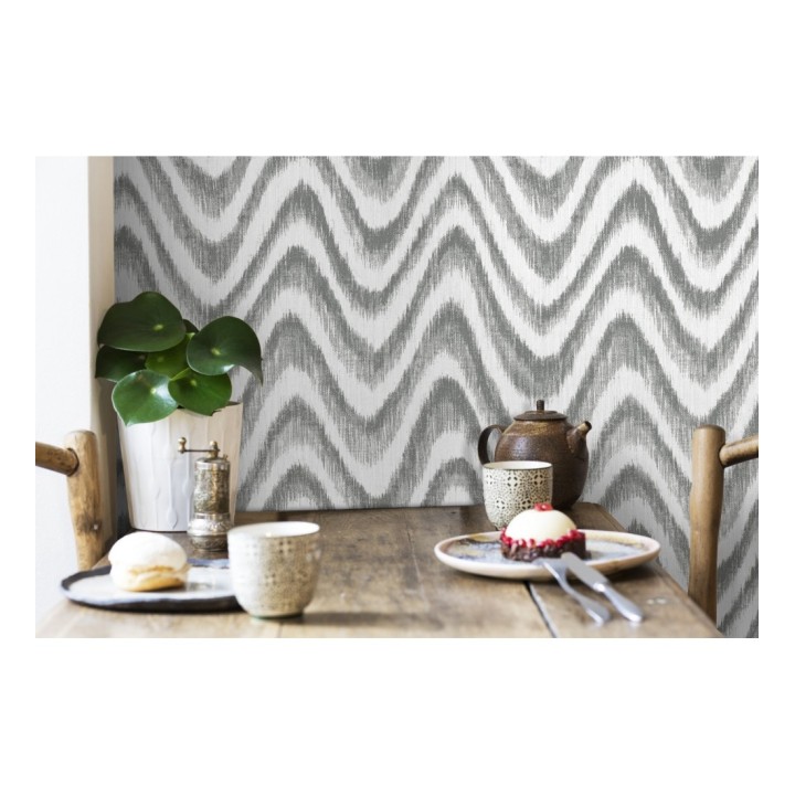 Papel pintado de ondas con degradados gris - Aloha 679525