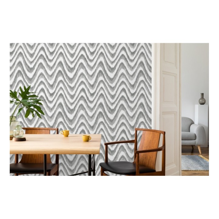 Papel pintado de ondas con degradados gris - Aloha 679525