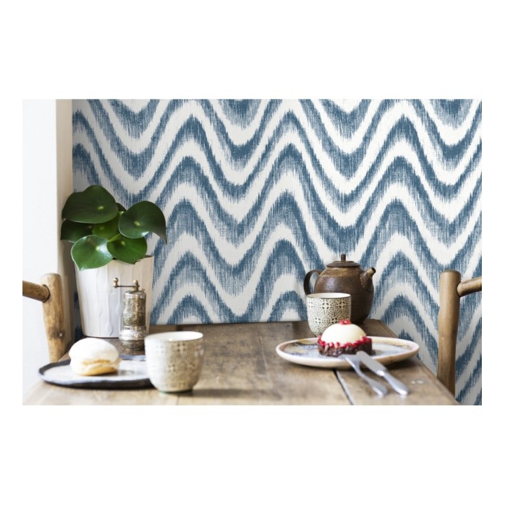 Papel pintado de ondas con degradados azul tropical - Aloha 679526