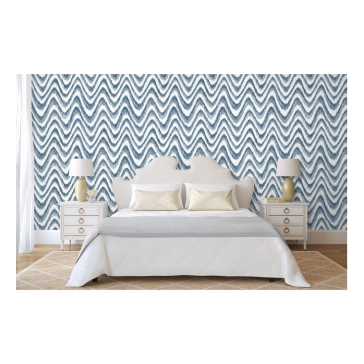 Papel pintado de ondas con degradados azul tropical - Aloha 679526