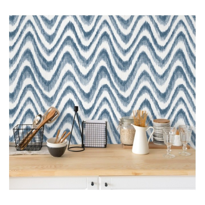 Papel pintado de ondas con degradados azul tropical - Aloha 679526