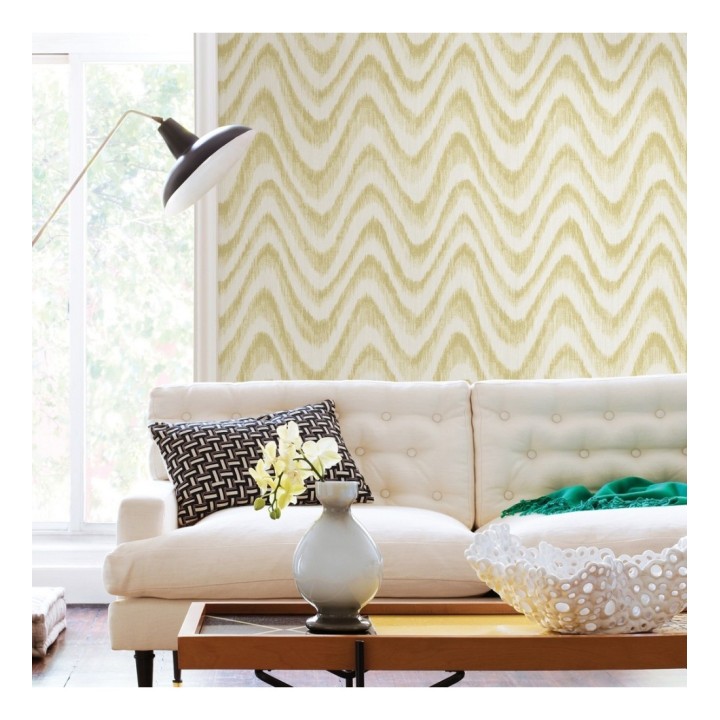 Papel pintado de ondas con degradados amarillo tropical - Aloha 679527