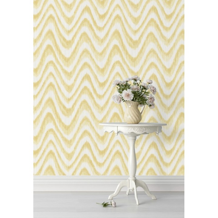 Papel pintado de ondas con degradados amarillo tropical - Aloha 679527