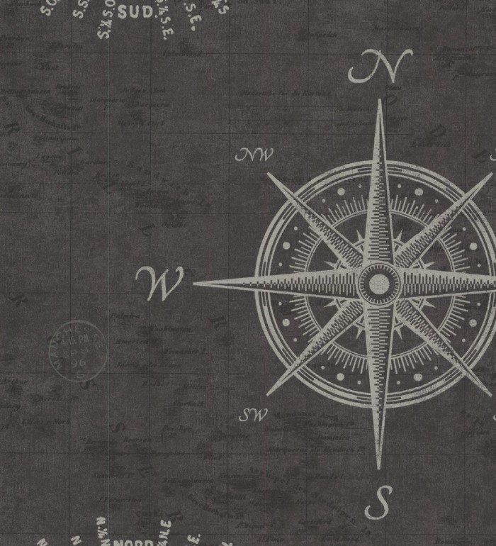 Papel pintado brújulas de viaje vintage - Zonda 7391