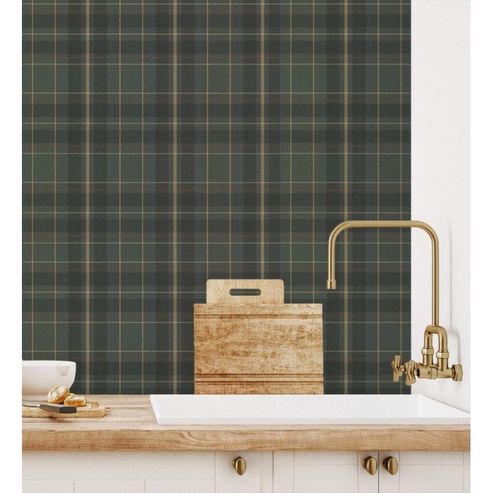 Papel pintado cuadros escoceses vintage - Edric 7396