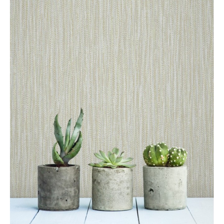 Papel pintado rayado con textura estilo tonos beige - Belize 679540