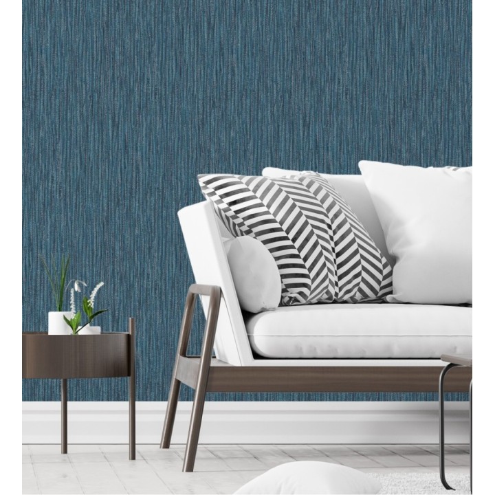 Papel pintado rayado con textura estilo tropical tonos azules - Belize 679541