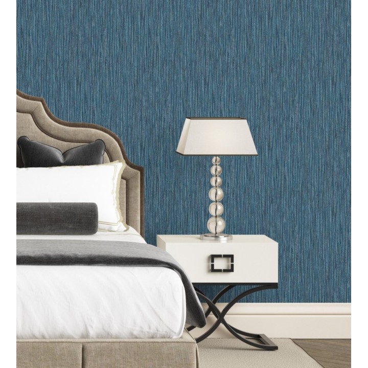 Papel pintado rayado con textura estilo tropical tonos azules - Belize 679541