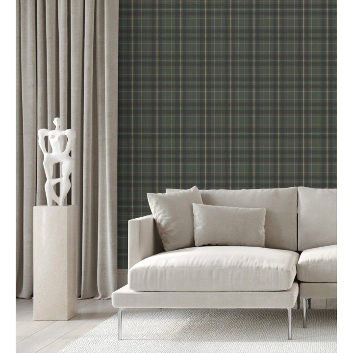 Papel pintado cuadros escoceses vintage - Edric 7396