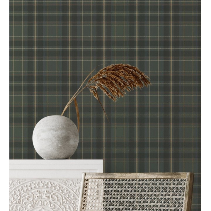 Papel pintado cuadros escoceses vintage - Edric 7396