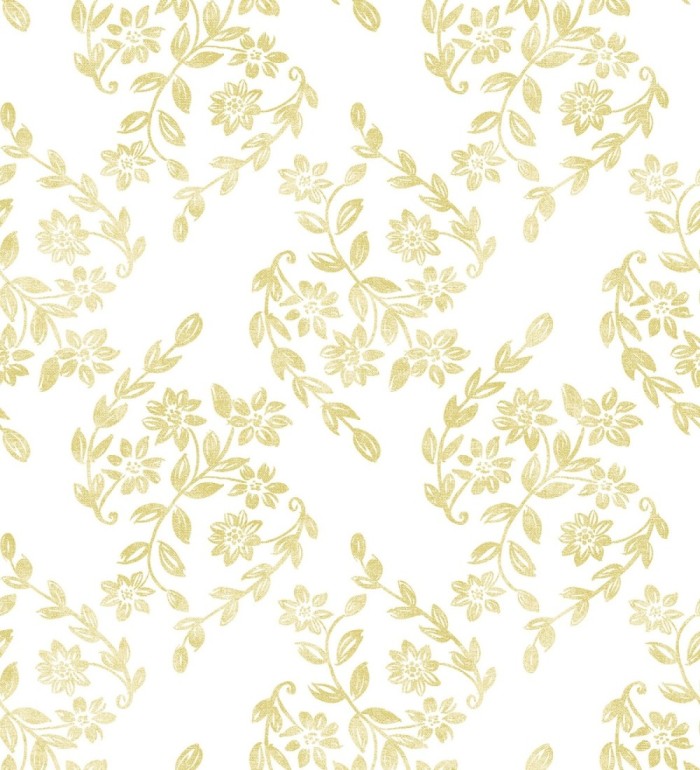 Papel pintado hojas pequeñas simétricas tonos amarillos - Emily Garden 679548