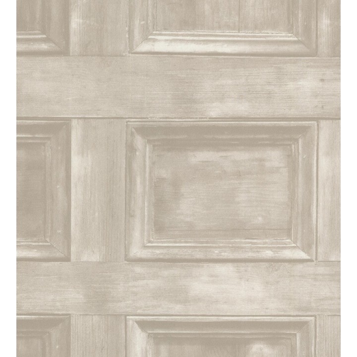 Papel pintado cuarterones de madera blanco y beige rústicos - Portil 7397