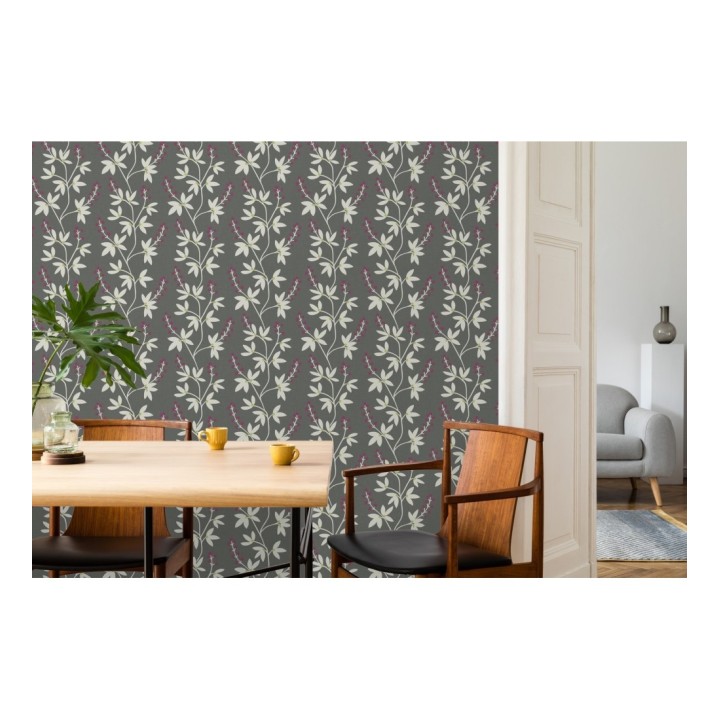 Papel pintado flores y ramas estilo nórdico - Dover Garden 679557