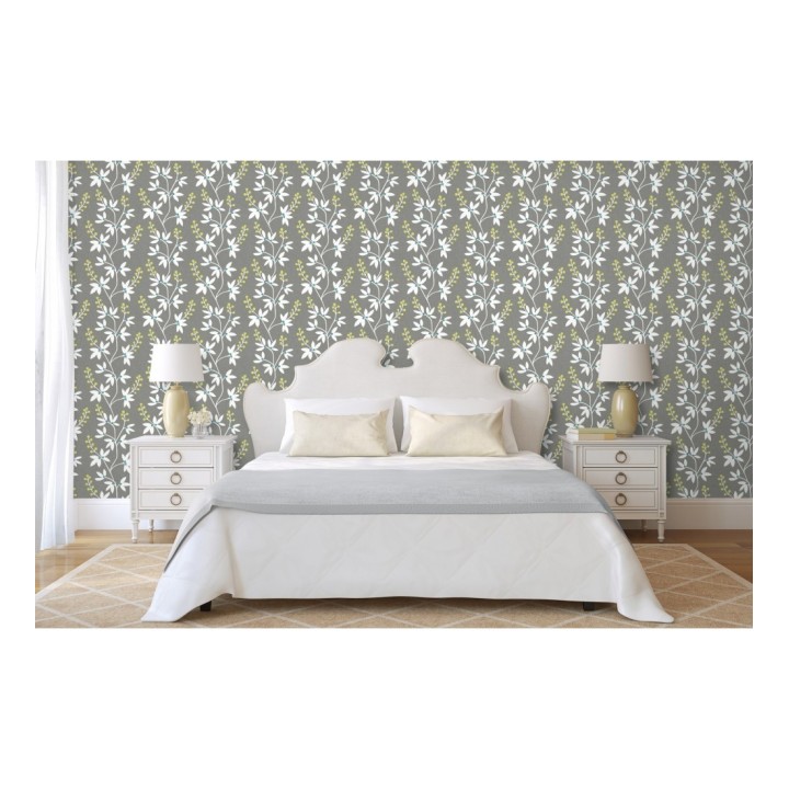 Papel pintado flores y ramas estilo nórdico - Dover Garden 679559