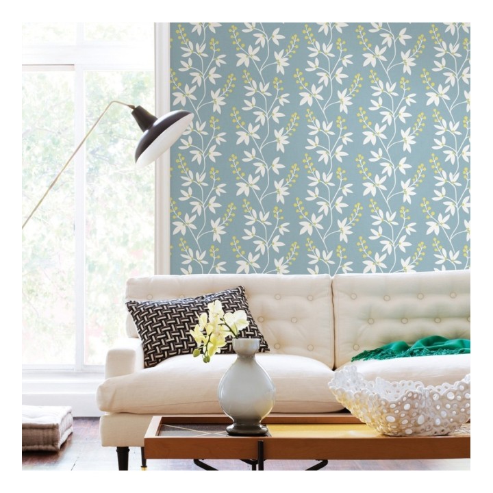 Papel pintado flores y ramas estilo nórdico - Dover Garden 679560