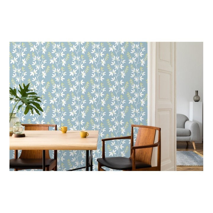 Papel pintado flores y ramas estilo nórdico - Dover Garden 679560