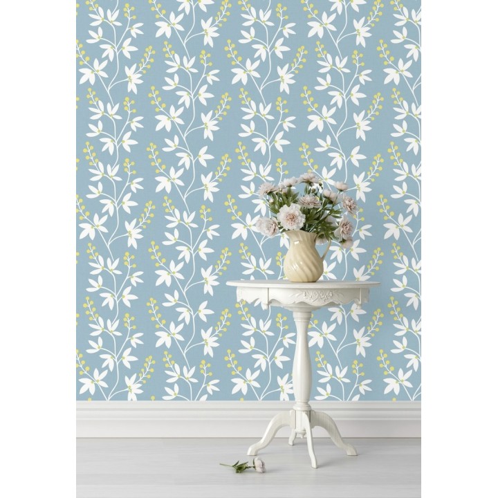 Papel pintado flores y ramas estilo nórdico - Dover Garden 679560