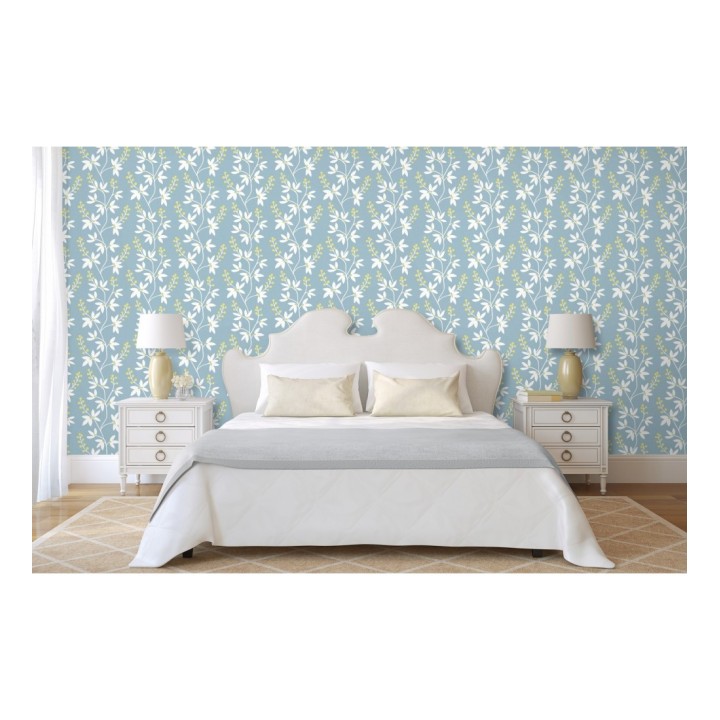 Papel pintado flores y ramas estilo nórdico - Dover Garden 679560