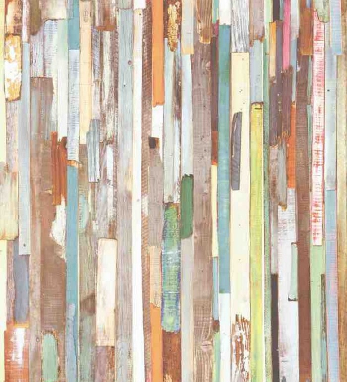 Papel pintado listones de madera estilo tropical - Algarve 7445