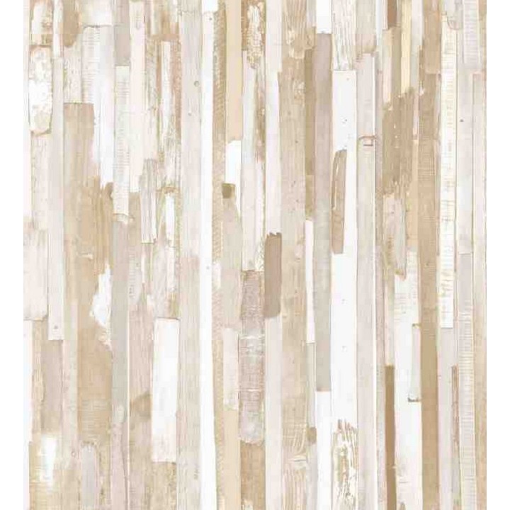 Papel pintado listones de madera beige estilo nórdico beige - Algarve 7448