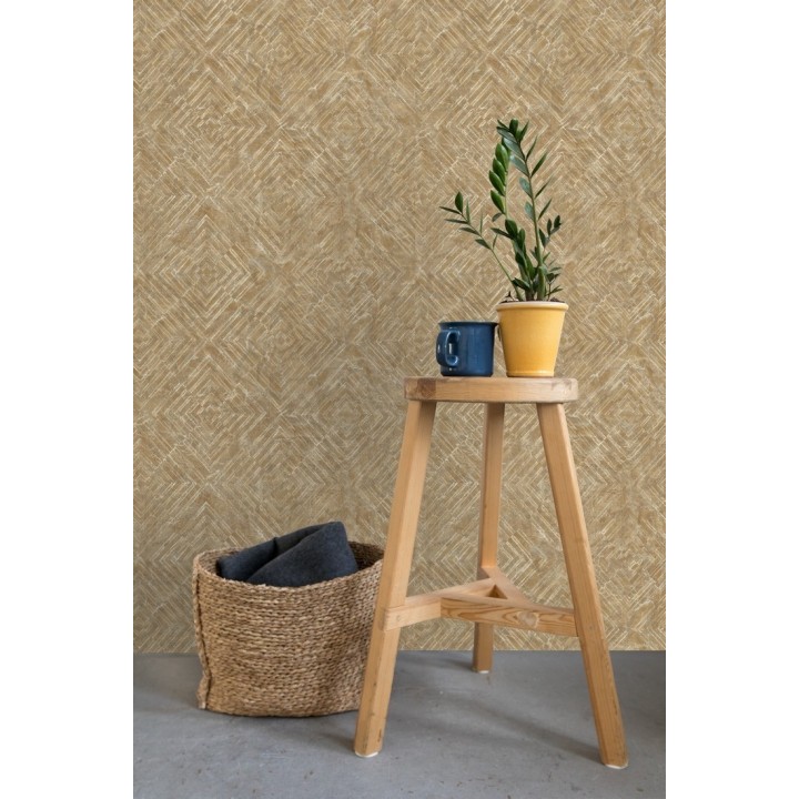 Papel pintado geométrico efecto metálico - Naxos 679583