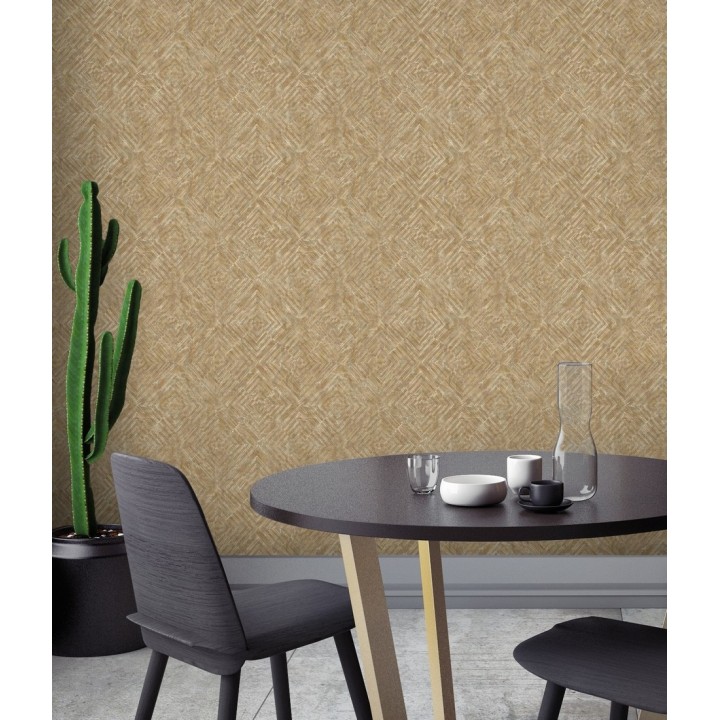 Papel pintado geométrico efecto metálico - Naxos 679583