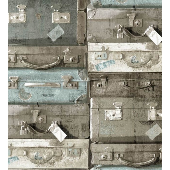 Papel pintado maletas de viaje vintage - Allegra 8342