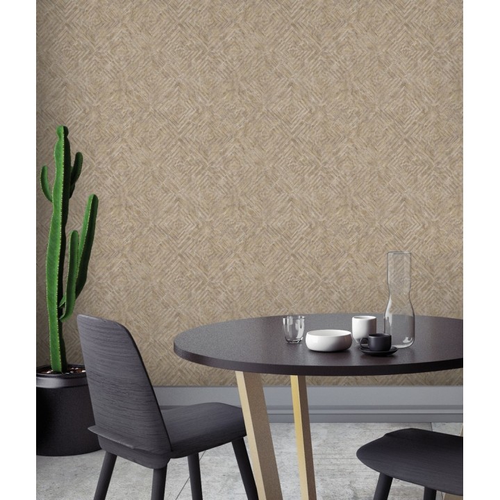 Papel pintado geométrico efecto metálico - Naxos 679585