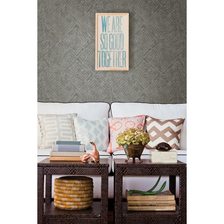 Papel pintado geométrico efecto metálico - Naxos 679586