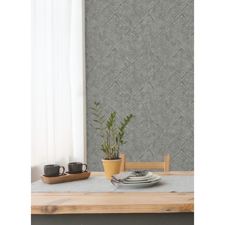 Papel pintado geométrico efecto metálico - Naxos 679586