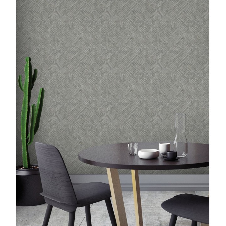 Papel pintado geométrico efecto metálico - Naxos 679586