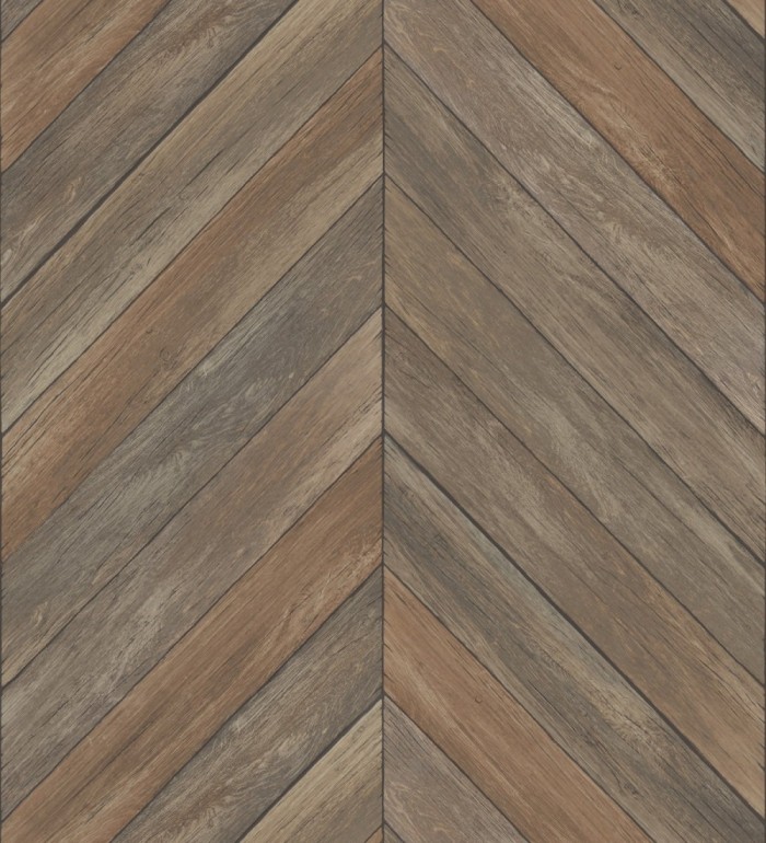 Papel pintado listones de madera formando espigas - Porto Mendes 679589