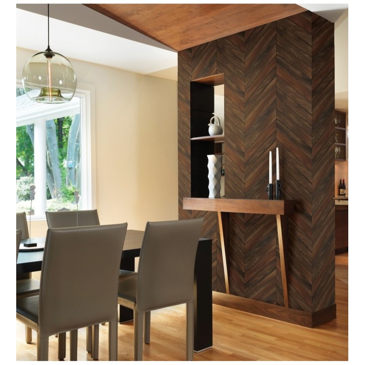 Papel pintado listones de madera formando espigas - Porto Mendes 679590