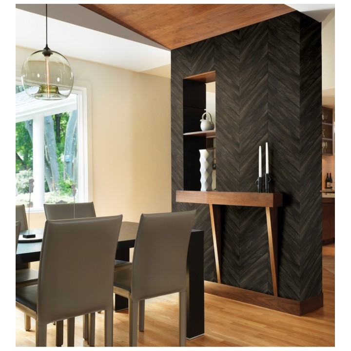 Papel pintado listones de madera formando espigas - Porto Mendes 679591